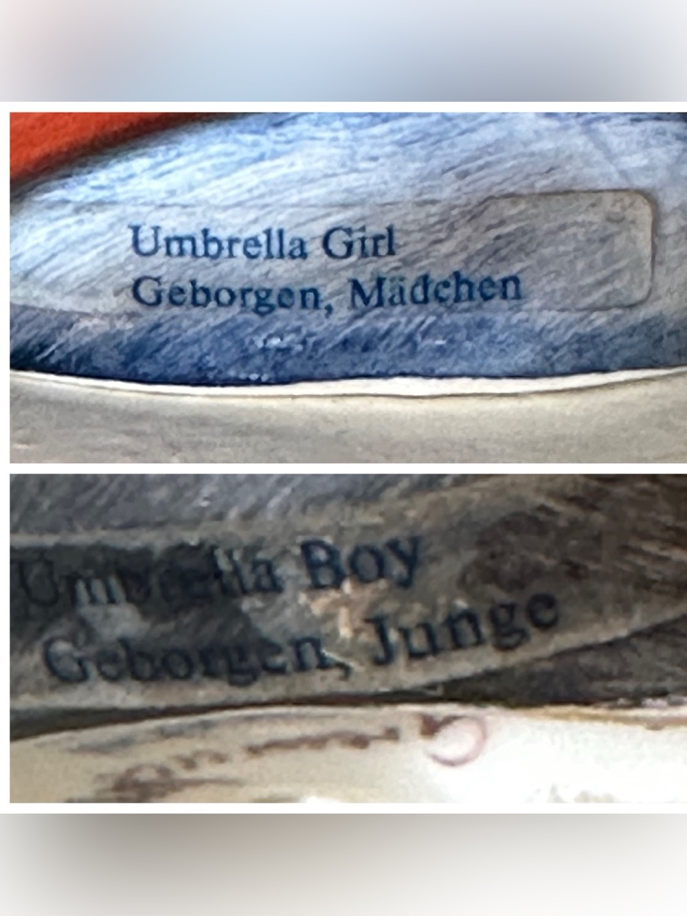 Vintage Goebel Hummel 4.5” Umbrella Boy & Girl ceramic figurines W Germany - Picture 13 of 13